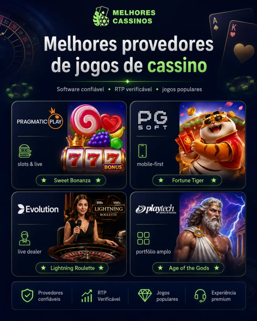 Melhores provedores de jogos de cassino