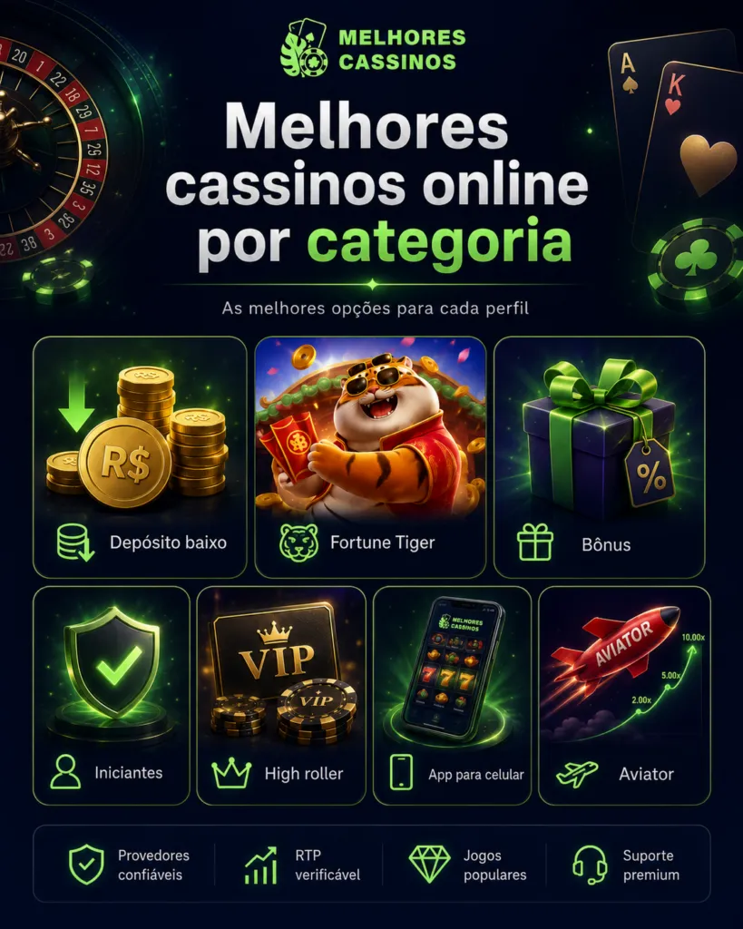 Melhores cassinos online por categoria