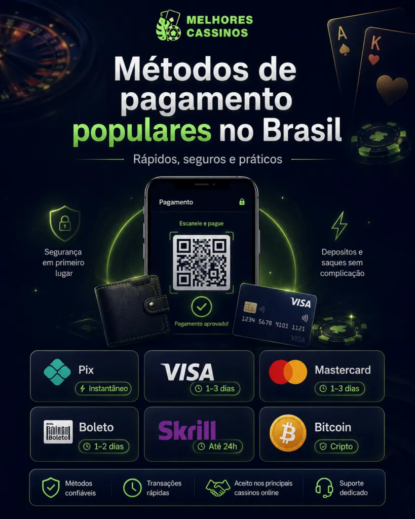 Métodos de pagamento populares no Brasil
